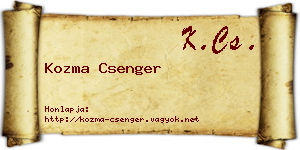 Kozma Csenger névjegykártya